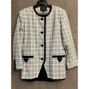 Vintage Executive Collection Ivory & Beige Jacket And Skirt Old Money